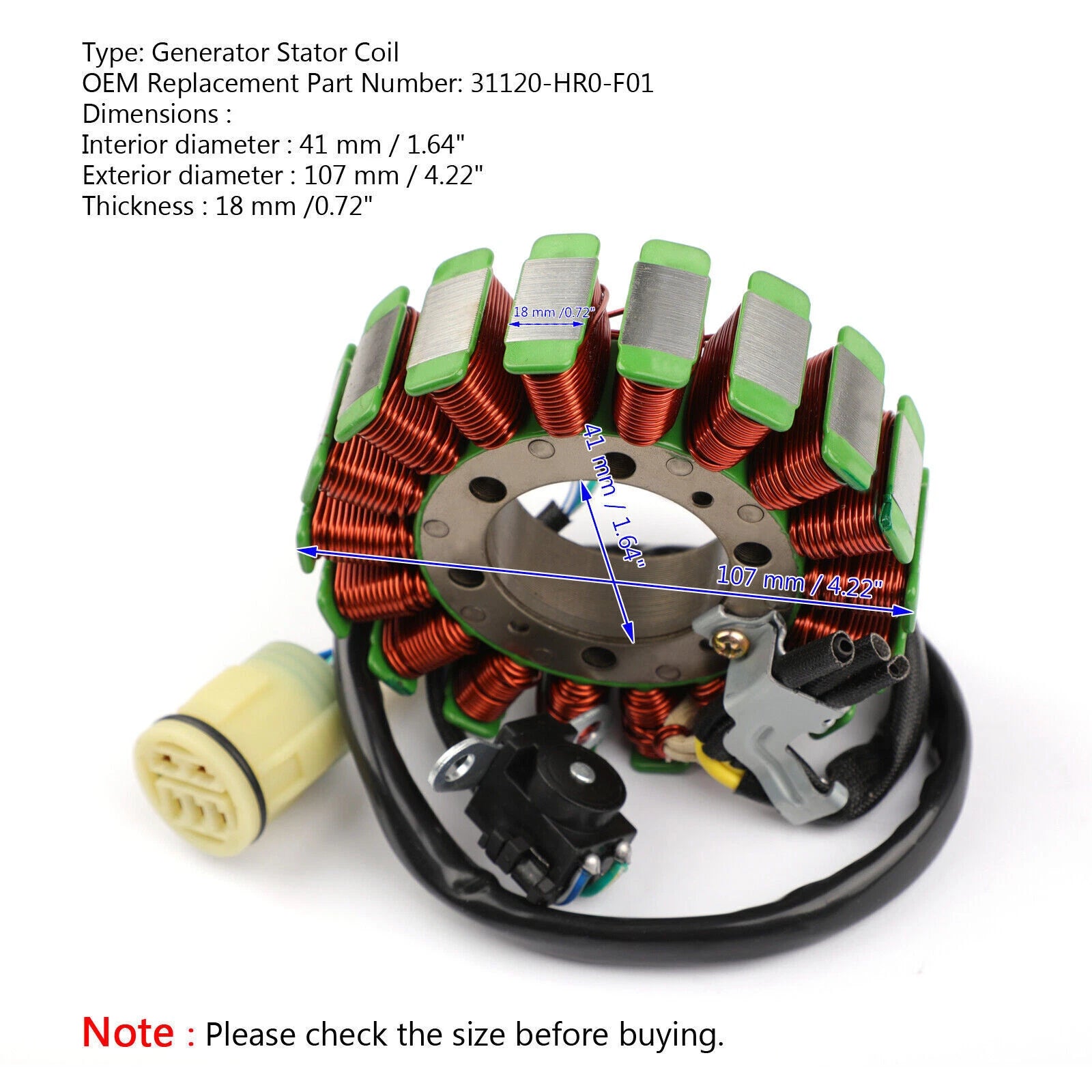 Generator Stator Coil for Honda TRX500 Fourtrax Foreman 500 (2005–2016)