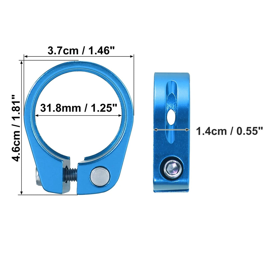 31.8mm Seat Post Clamp Replacement for Bike Bicycle Seat Post Adapter (Blue)