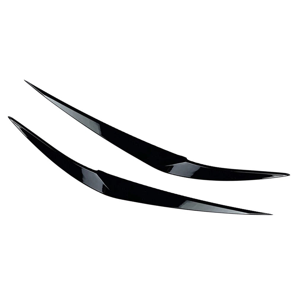 2X Glossy Black ABS Headlight Eyebrow Eyelid Trim for BMW X1 F48 (2016–2020)