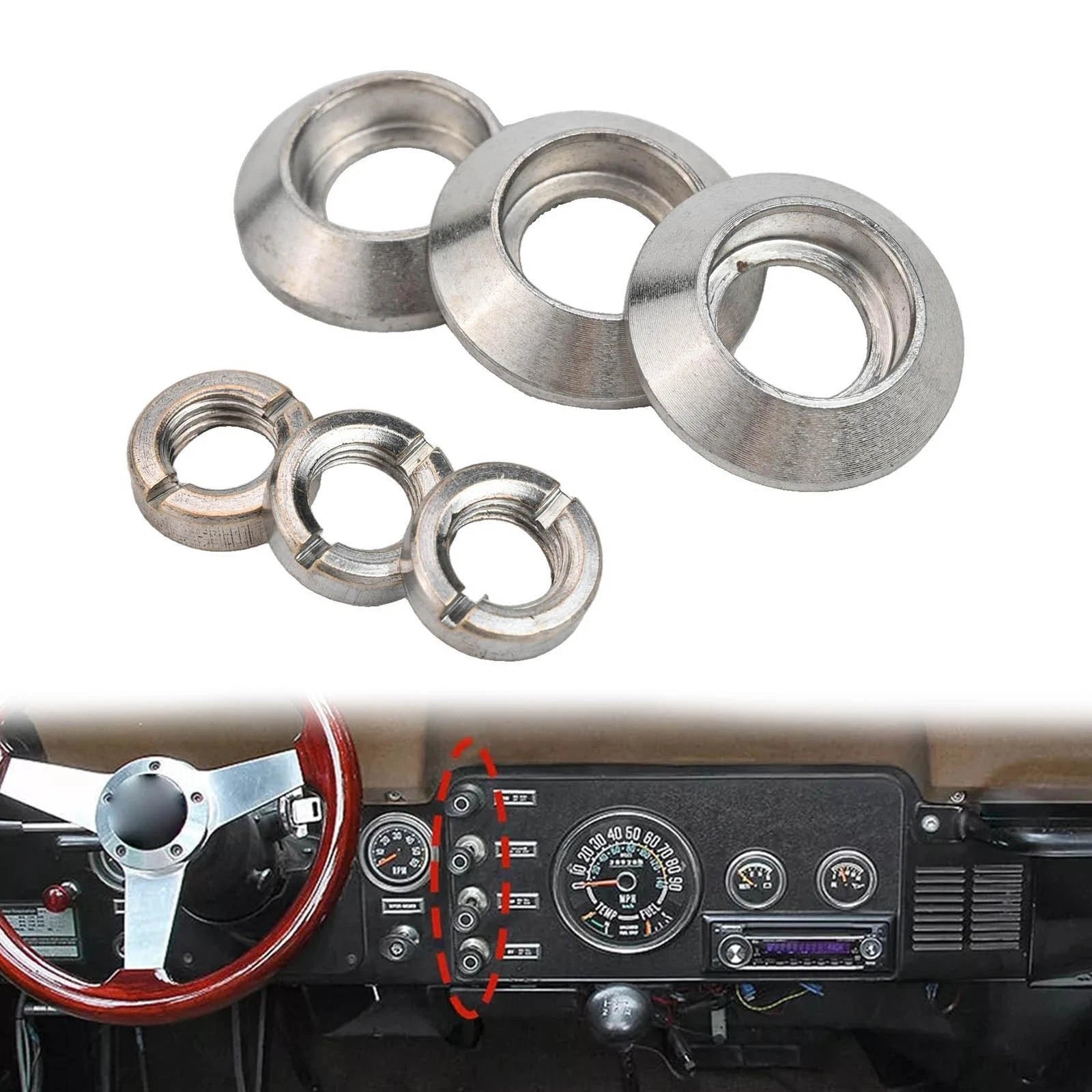 Bezels & Nuts Kit for Jeep (1972–1986)