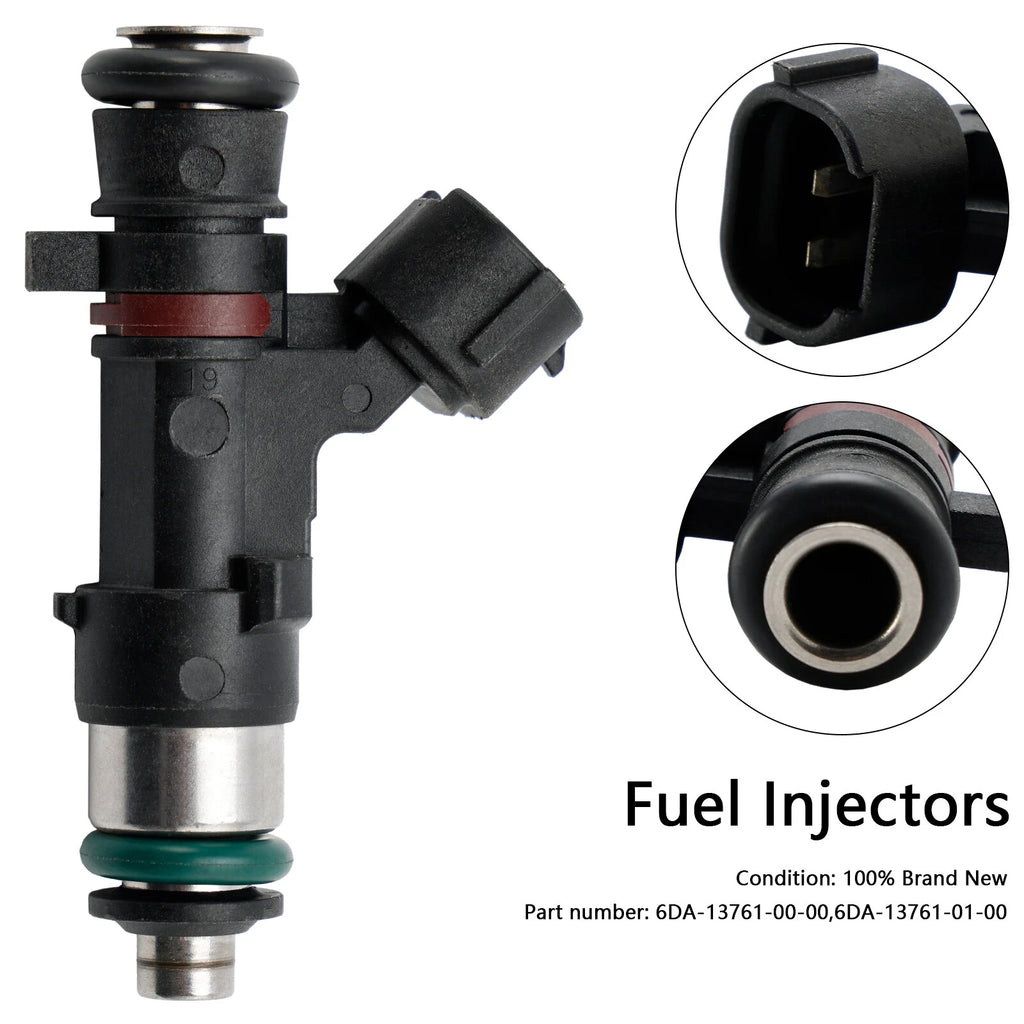 Set of 2 Fuel Injectors 6DA-13761-00-00, 6DA-13761-01 for Yamaha Outboard (150-200 HP)