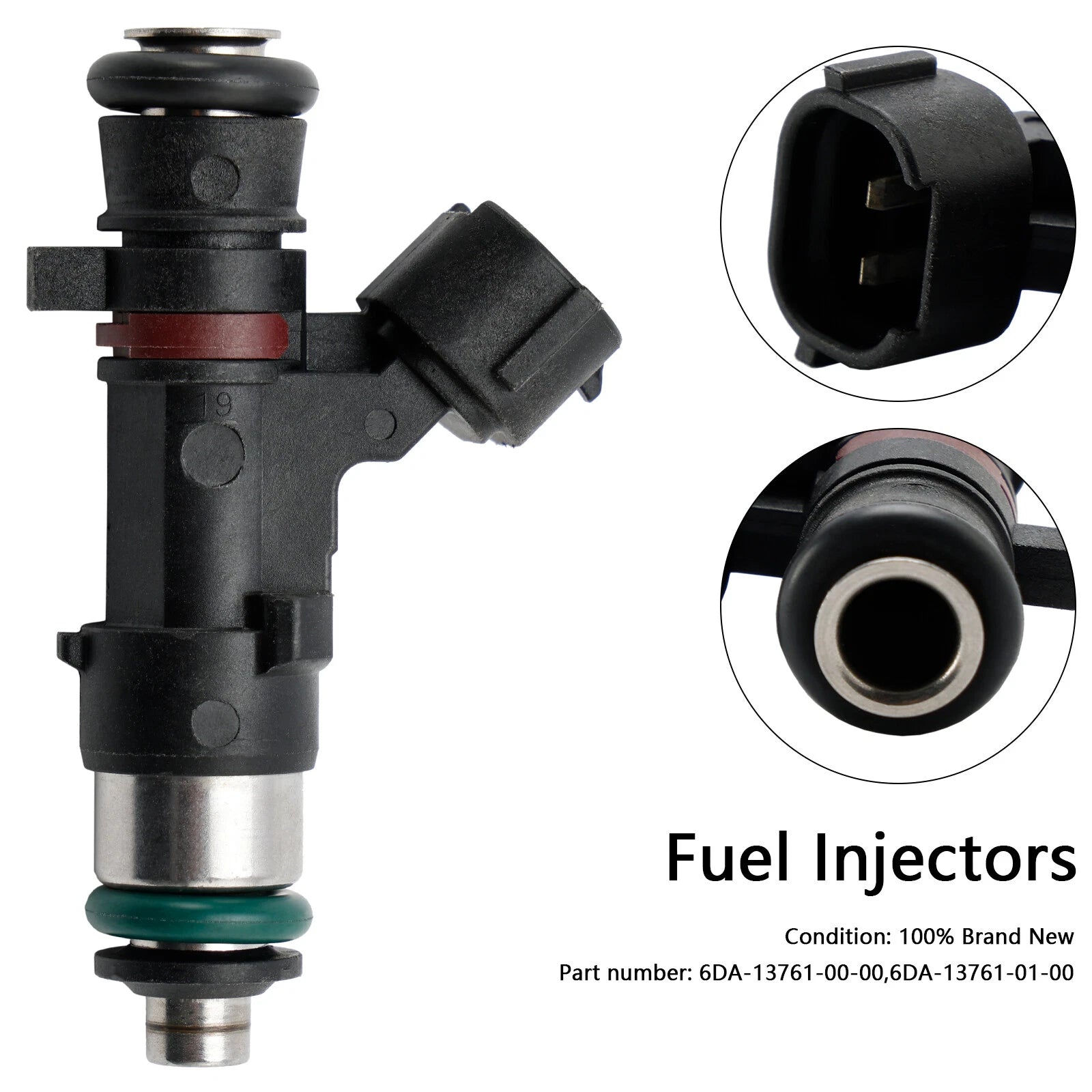 Set of 2 Fuel Injectors 6DA-13761-00-00, 6DA-13761-01 for Yamaha Outboard (150-200 HP)