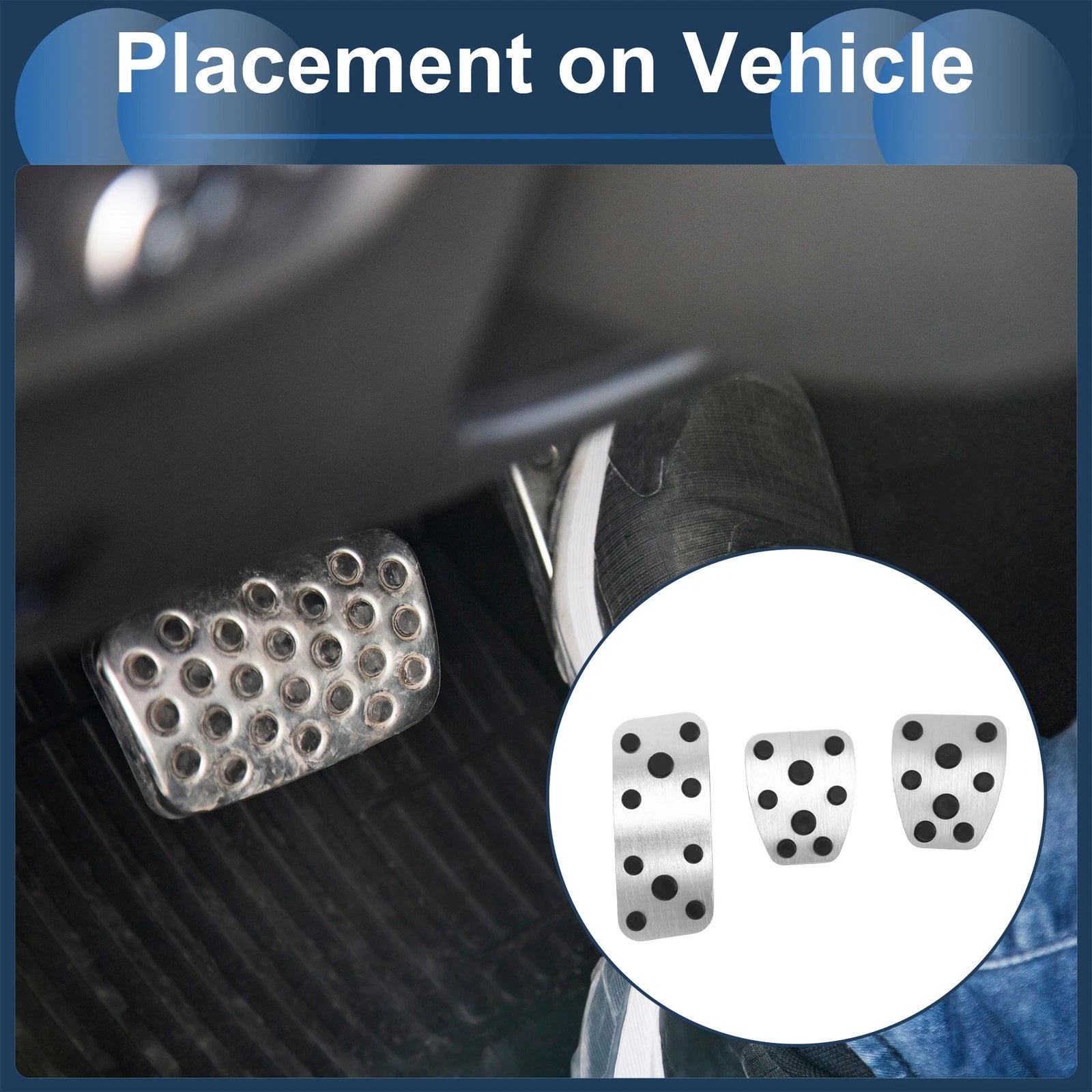3 Pc Foot Accelerator Pedal Covers for Subaru Forester (2006–2018) Silver