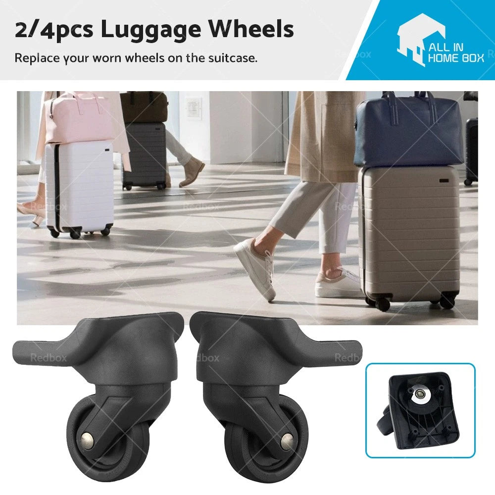 2X Plastic Replacement Luggage Wheels for Suitcase (360° Swivel)
