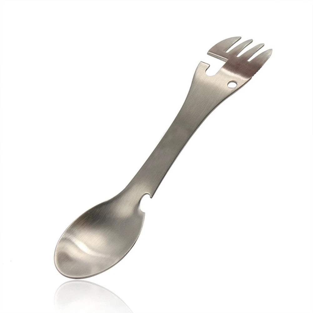 5-in-1 Camping Fork Spoon Tool - Rust Resistant Stainless Steel