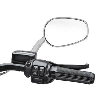 Satin Chrome Large Rear-View Mirrors for Harley Touring Street Glide Softail