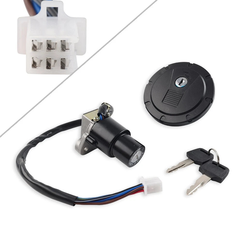 Ignition Switch Fuel Cap Lock Set with Keys for Kawasaki KLR650 (1987–2018)