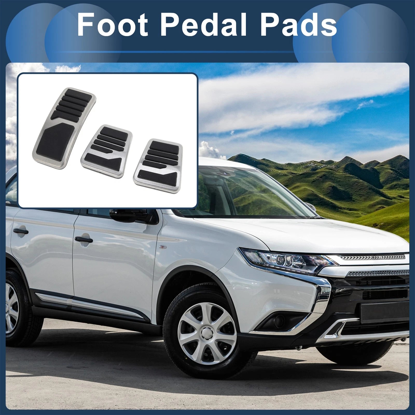 Set Manual Footrest Pedal Cover for Mitsubishi Outlander (2013–2020)