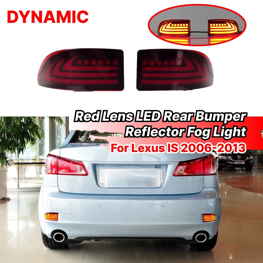 Dynamic LED Rear Bumper Reflector Signal Tail Light for Lexus IS (2006–2013)