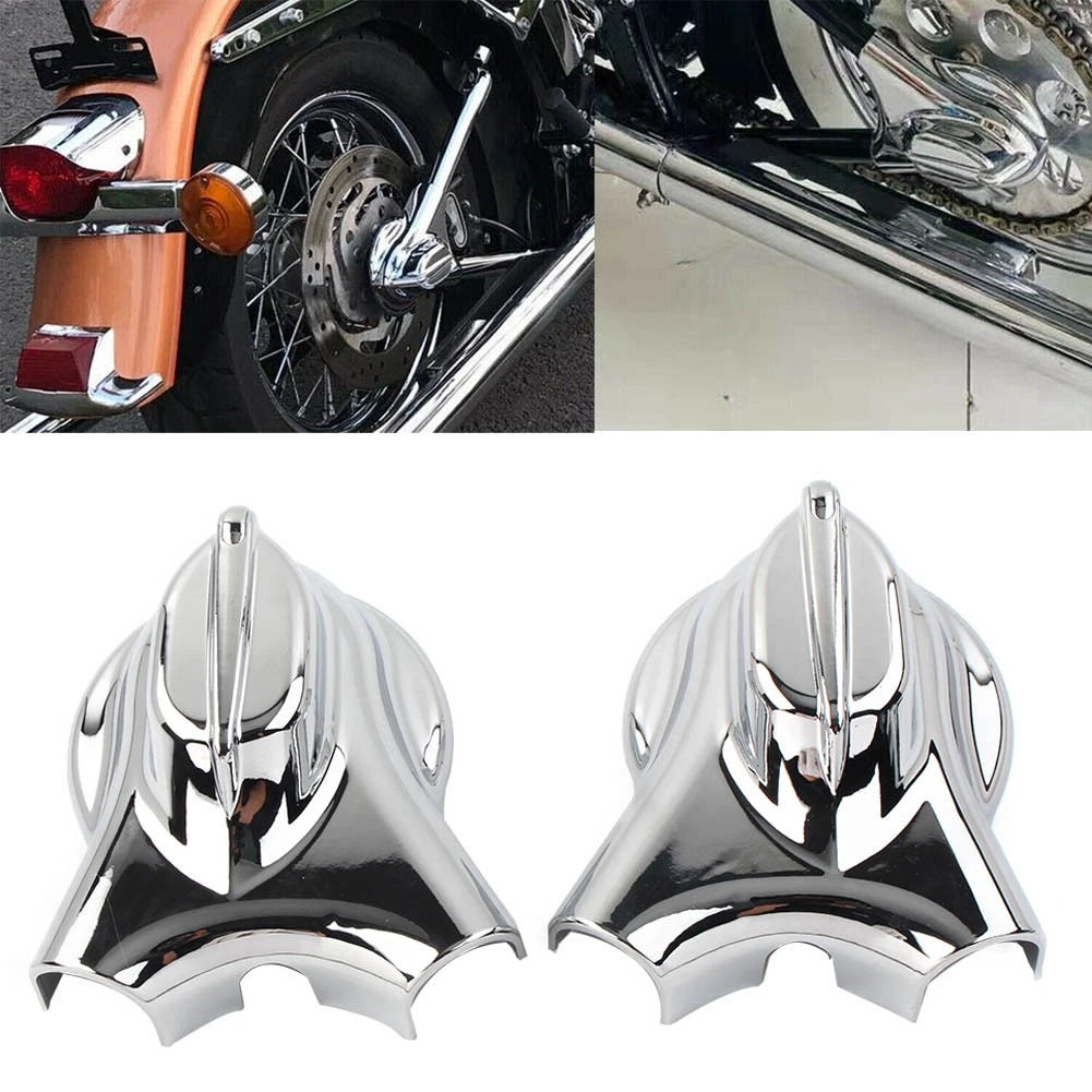 Chrome Rear Swingarm Axle Covers Kit for Harley Heritage Softail (2008–2017)