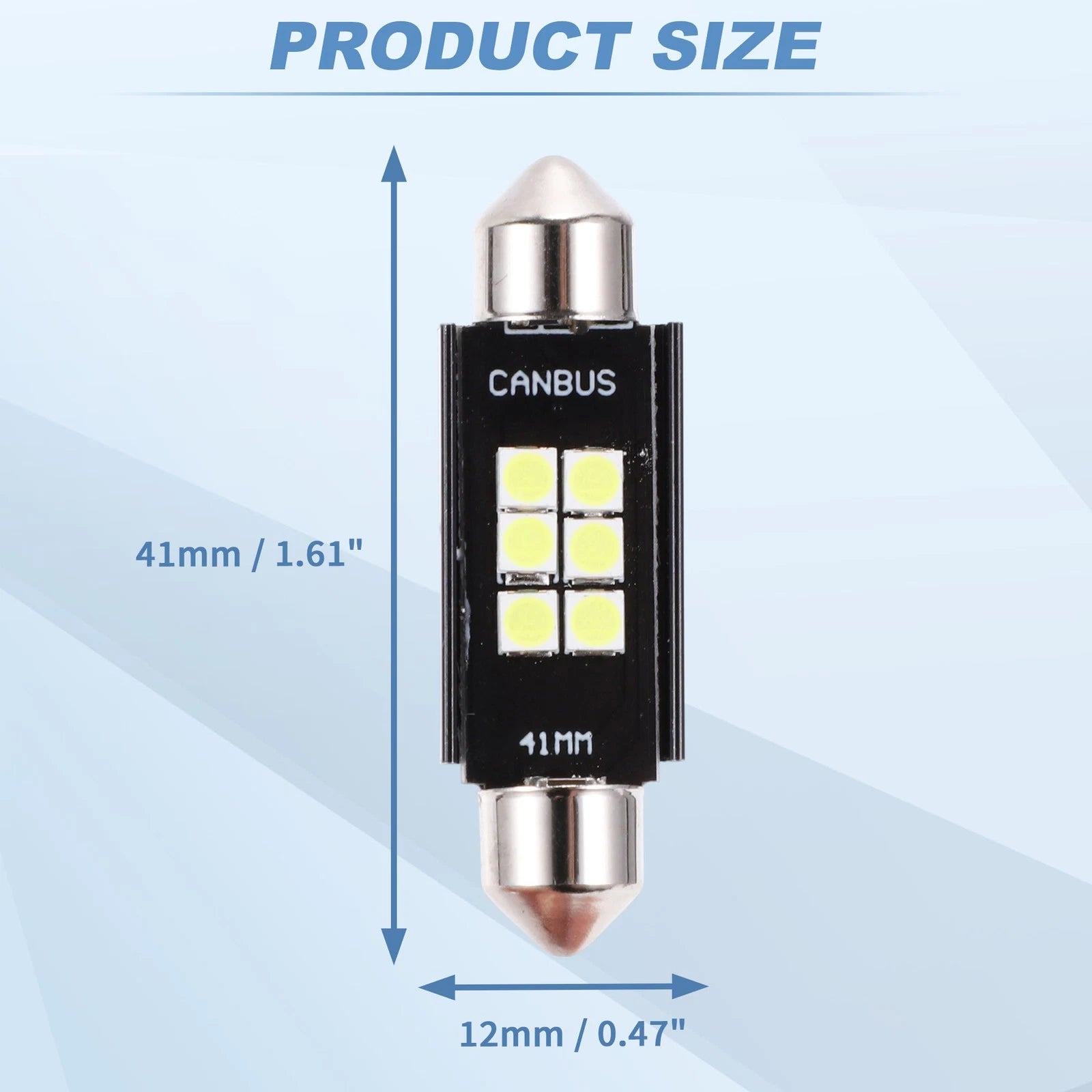 2X LED Dome Light Bulbs 3030 Chip 41mm for