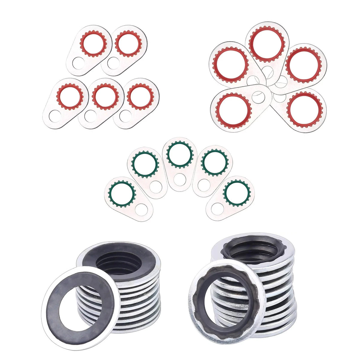 60 Pcs Air Conditioning Compressor Gasket Seal Washer Kit for