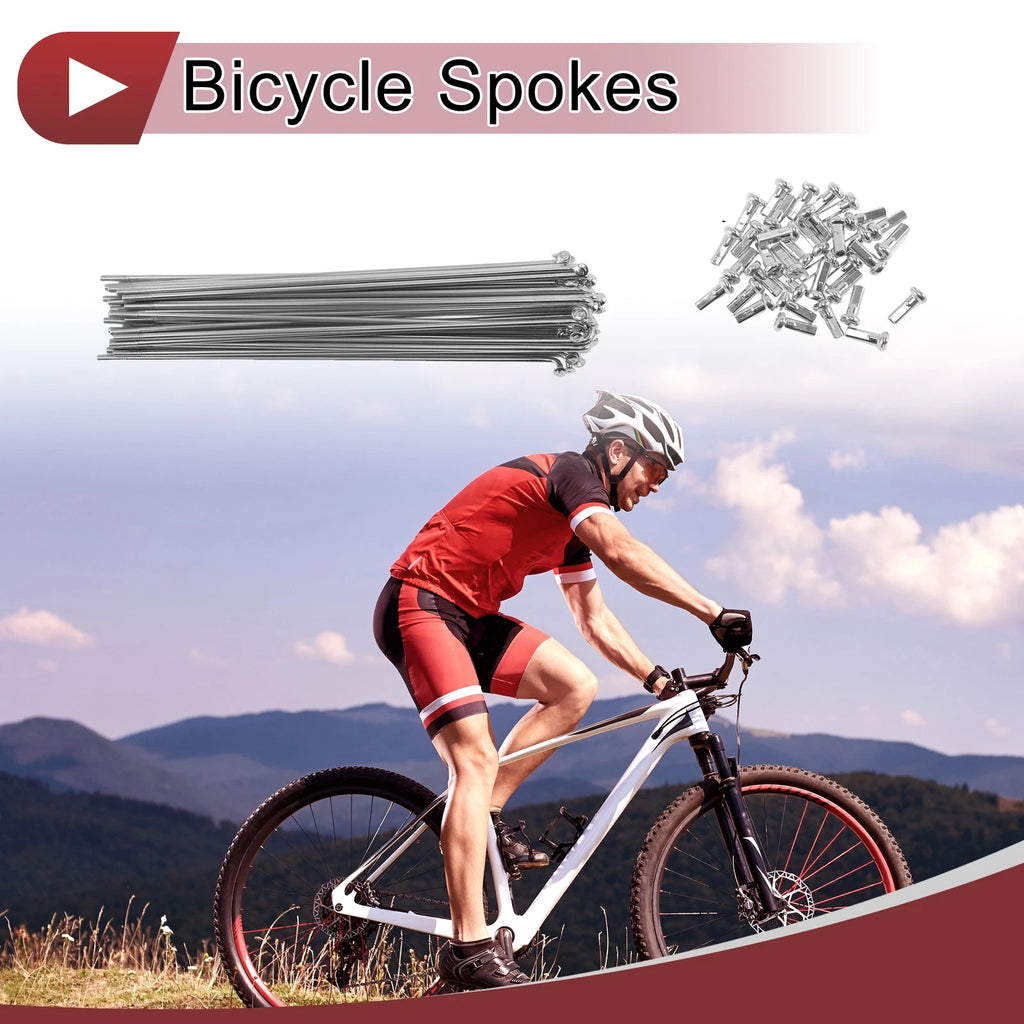 Bicycle Spoke Set 138 mm Galvanized Steel for 14G Bikes (45) (1 Pack)
