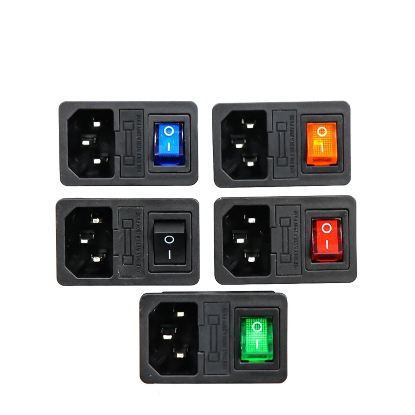 Power Inlet Outlet with Illuminated Rocker Switch for