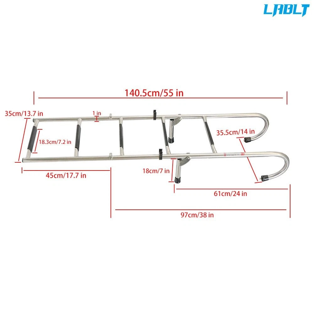 Stainless Steel Folding Ladder 2 Step + 3 Step 400 lb Limit