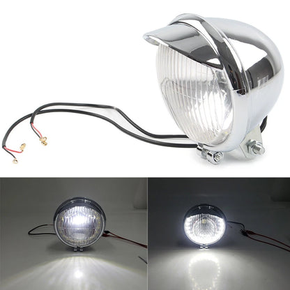 12V Headlight Fog Lamp for Harley Honda Suzuki Motorcycle (Chrome)