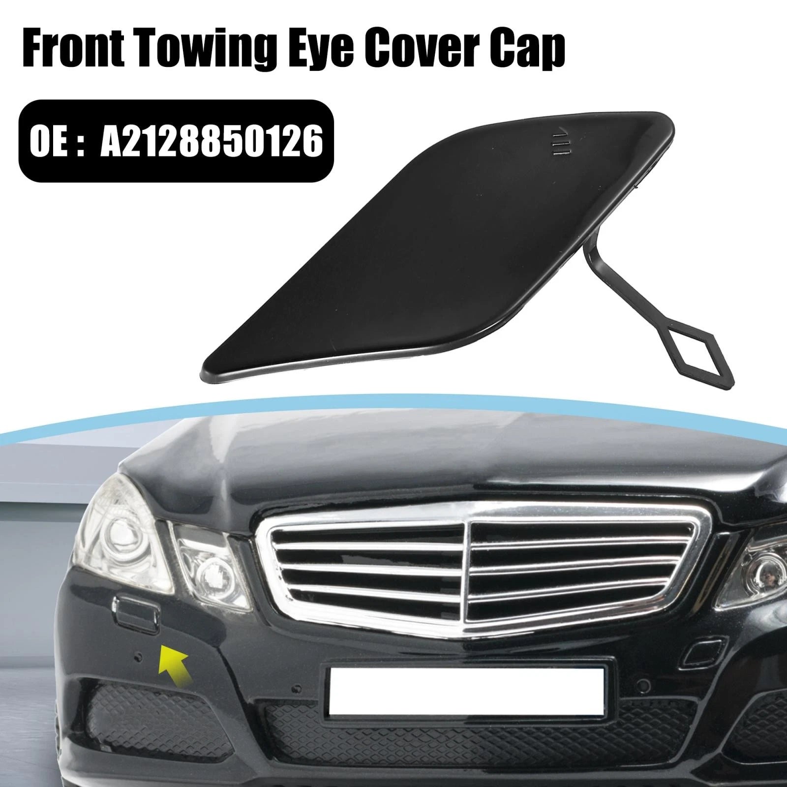 Tow Hook Cover Front Bumper Replacement for Mercedes-Benz E350 (2010–2013)