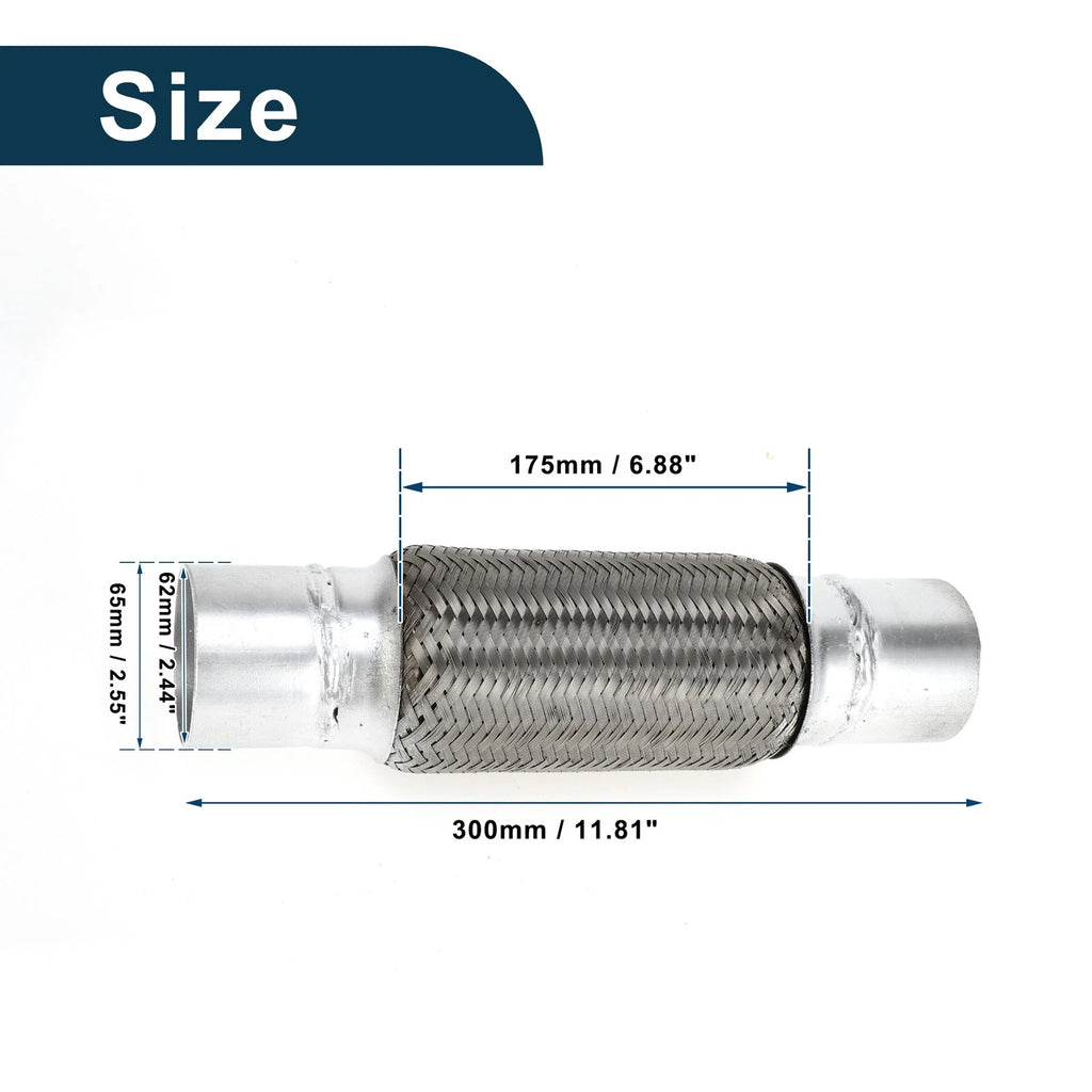 Exhaust Flex Pipe 2.59 Inch OD for Universal Applications (1 Piece)
