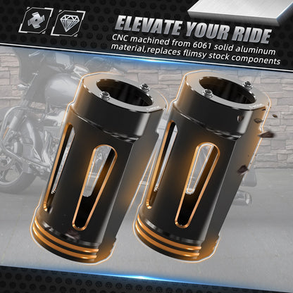 Aluminum Fork Boot Slider Cover for Harley Road King Police FLHP (2014–2024)