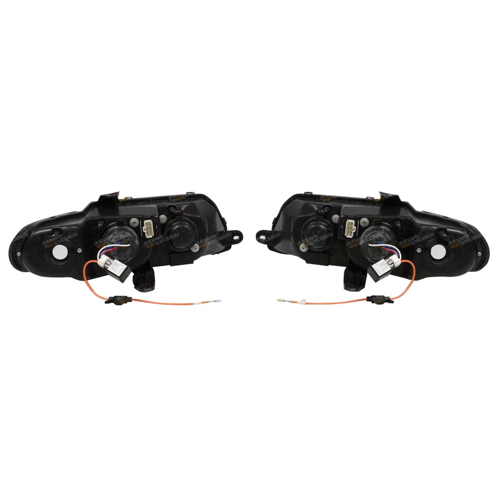 2X Altezza Angel Eye Black Headlights for Holden Commodore (2000–2002)