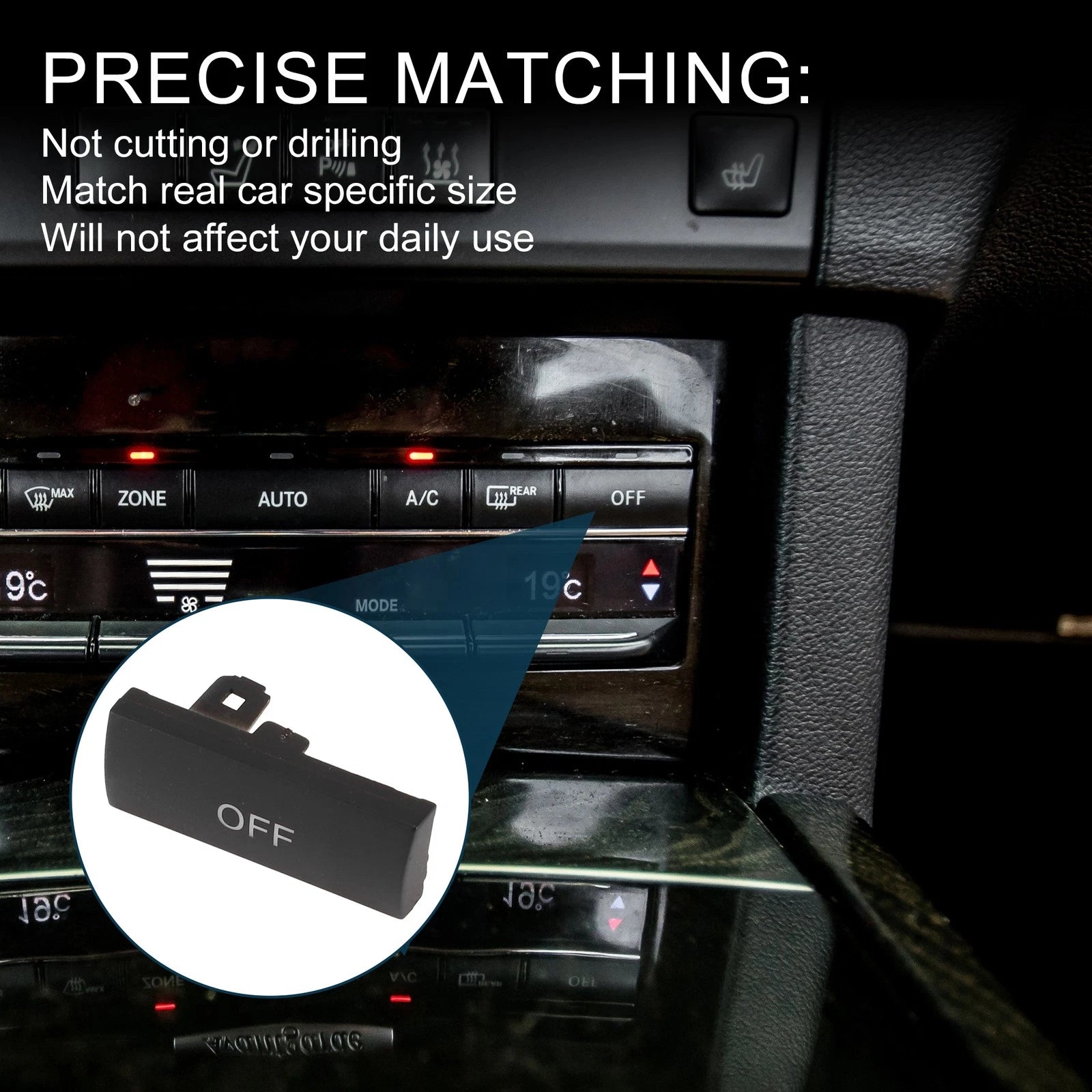 Climate Control Button Cover Black for Mercedes-Benz W212 E200 (2009–2016)