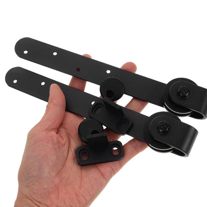 Sliding Barn Door Hardware Kit for Mini Cabinets - Black Finish