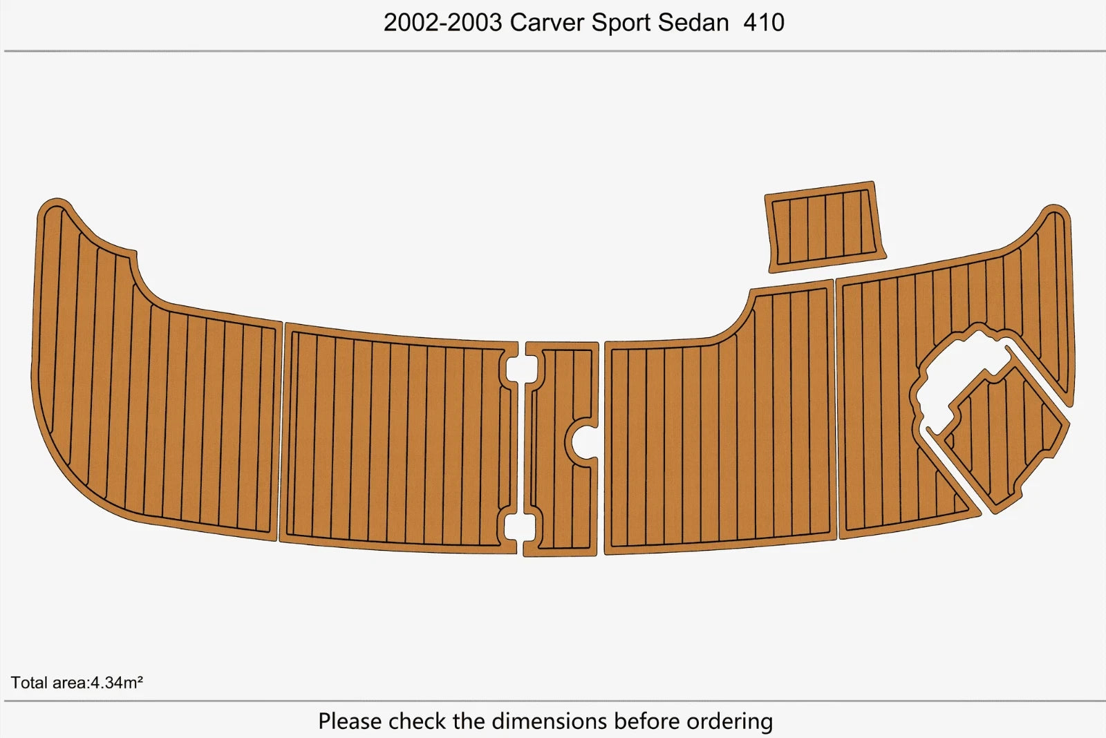 EVA Pad Teak Flooring Mat for Carver 410 Sport Sedan (2002–2003)
