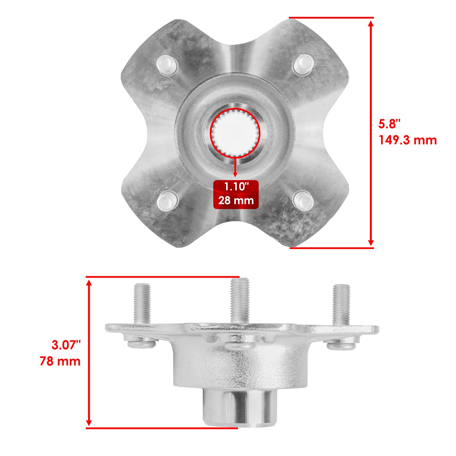 Rear Right Axle Wheel Hub Replacement for Honda TRX420FA1 2014-2024