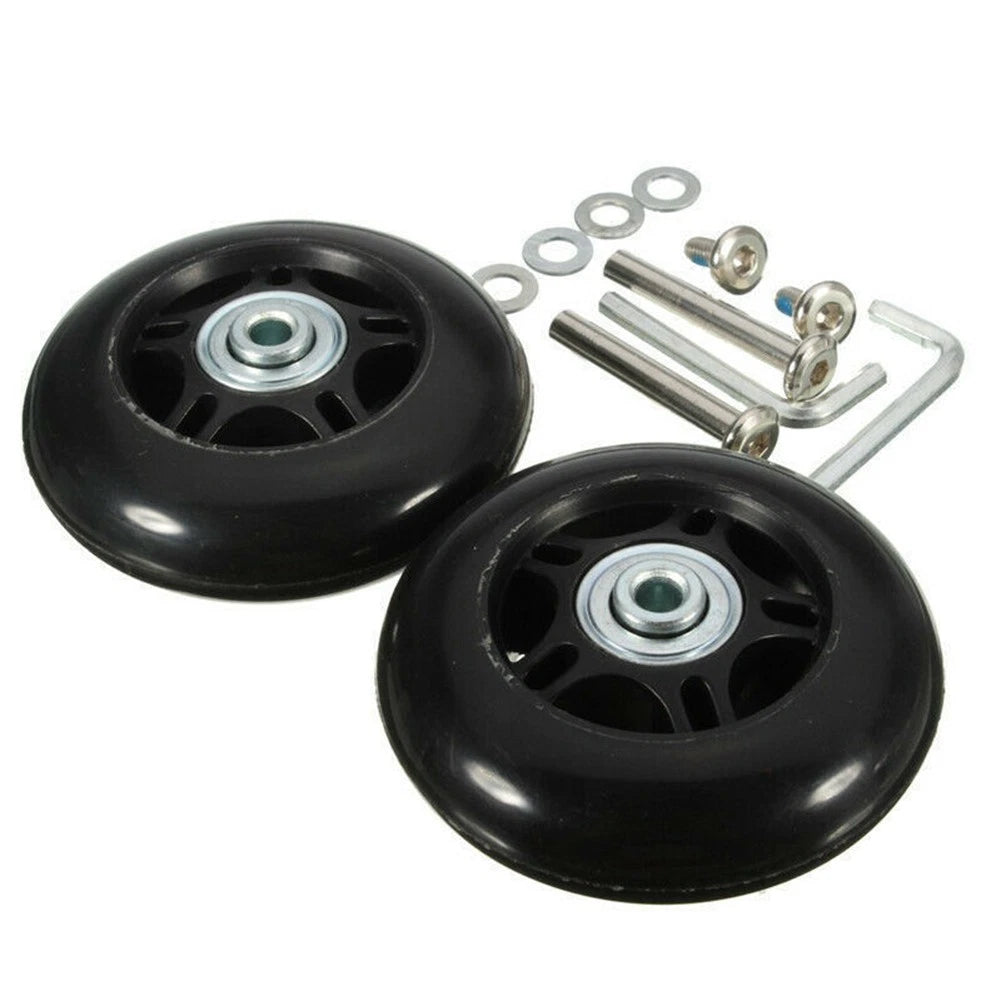 2X Silent Wear Resistant Replacement Wheels for Luggage Roller Skate