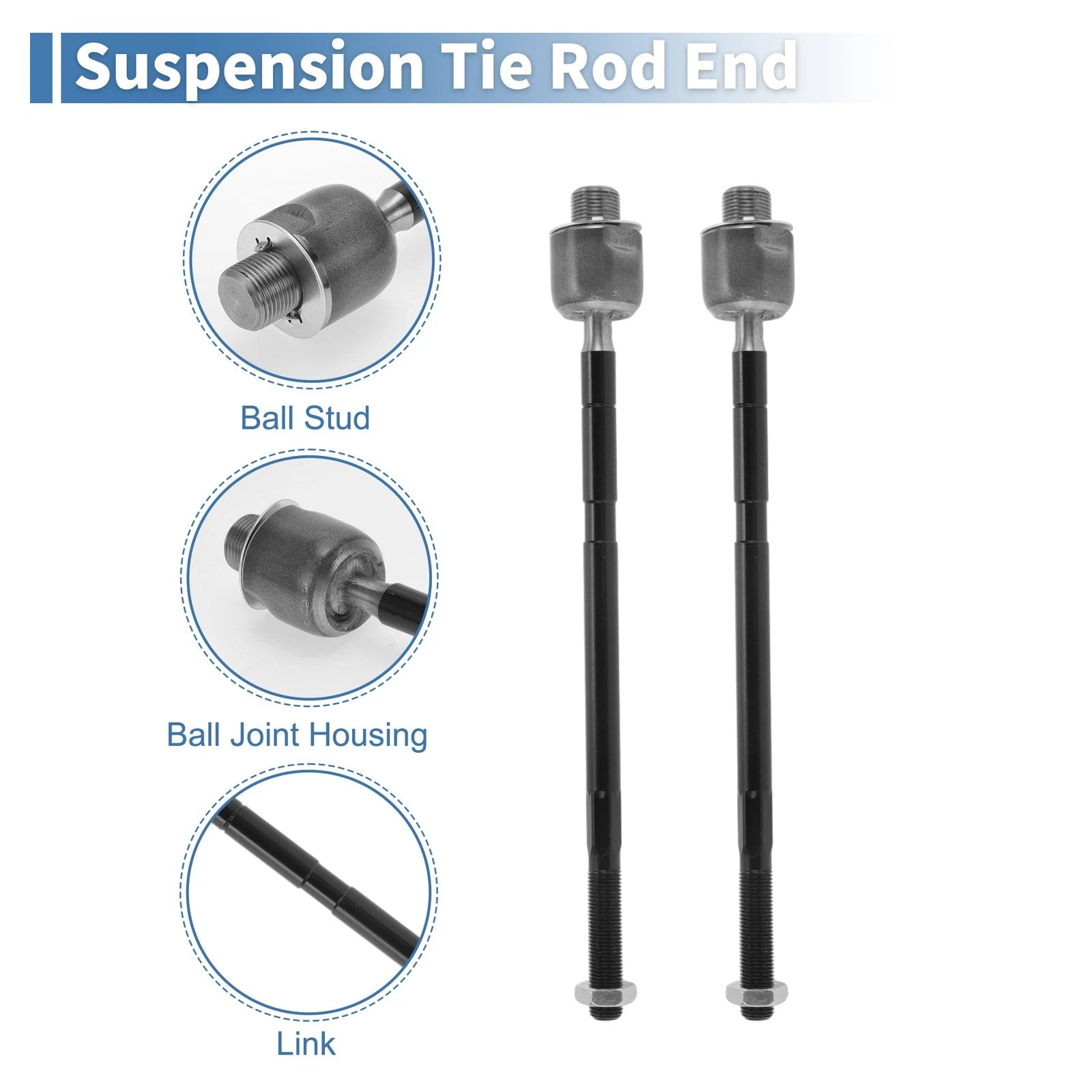 2 Pcs Front Inner Tie Rod End Links for Honda CR-V (2007–2008)