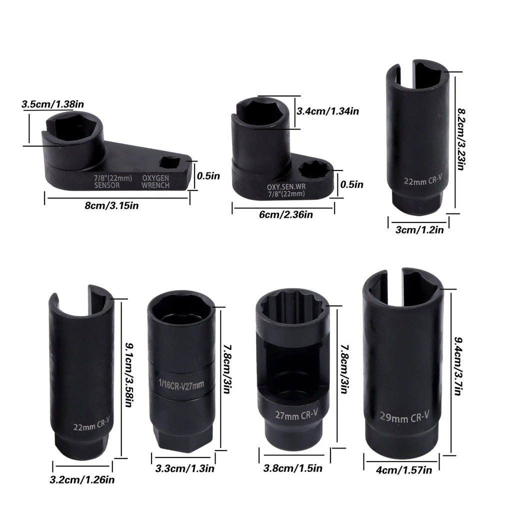 7Pcs O2 Oxygen Sensor & Oil Pressure Sending Unit Socket Set for