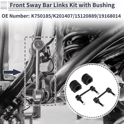 Set of 2 Front Stabilizer Bar Links with Bushings for Hummer H3 (2006–2010)