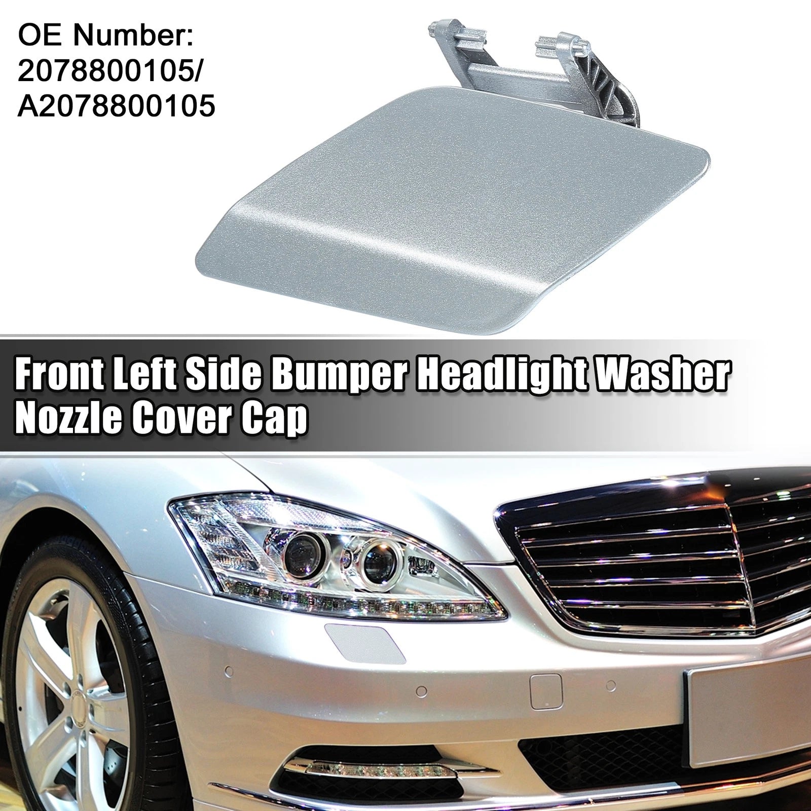 Front Left Side Bumper Washer Nozzle Cover for Mercedes-Benz E550 (2014–2015)
