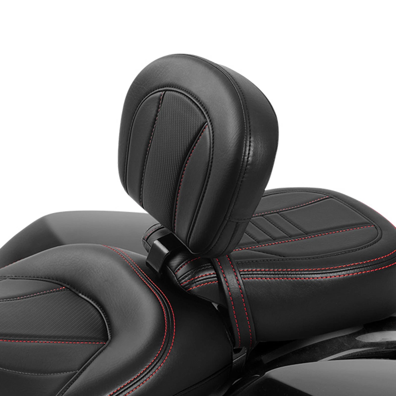 Front Rider Driver Backrest Pad for Harley Touring Glide (2009–2023) Black Red