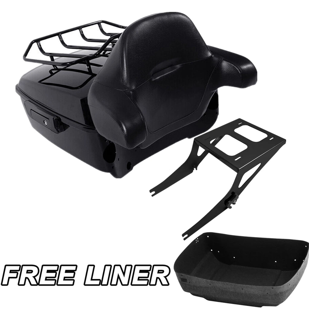 Trunk Backrest Pad Mount Rack for Harley Fat Boy FLST (2008–2016)