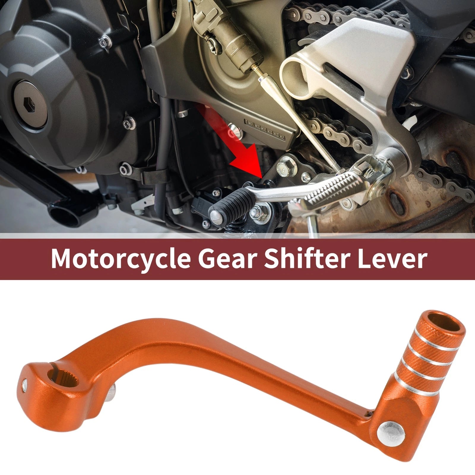 Folding Gear Shifter Lever for Honda CRF110F (2013–2018) Orange 1 Pc