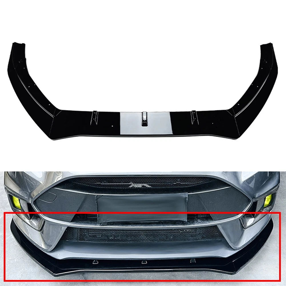 Front Bumper Spoiler Splitter Lip for Ford Focus RS (2015–2018) Gloss Black