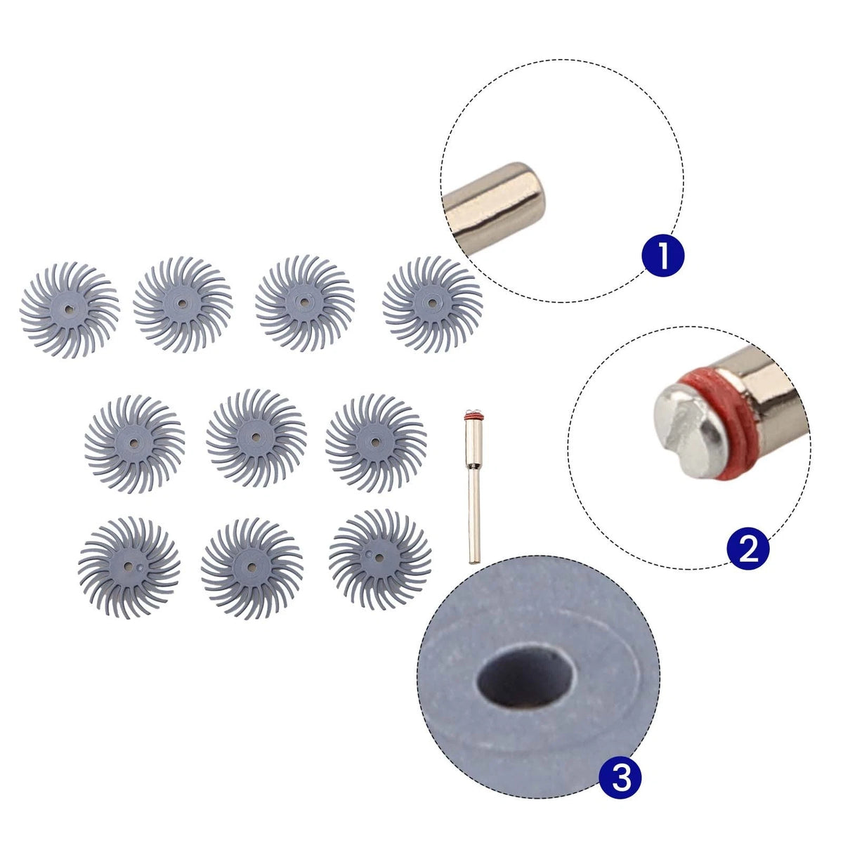 1 Inch Abrasive Brush Kit for Woodworking (No Known Part Numbers)