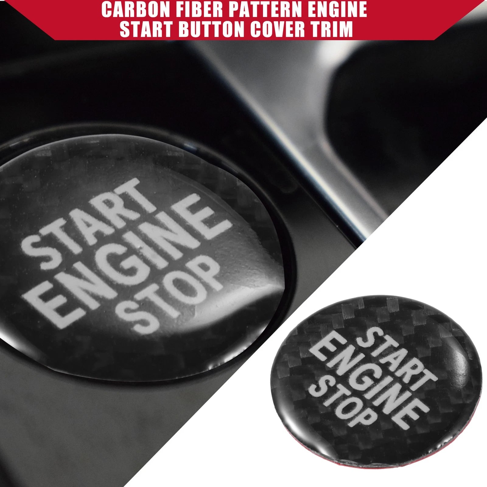 Engine Start Stop Button Cover Carbon Fiber for Volkswagen CC (2010–2017)
