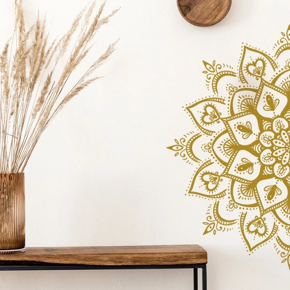 Lotus Mandala Design Wall Sticker for Living Room (Removable)