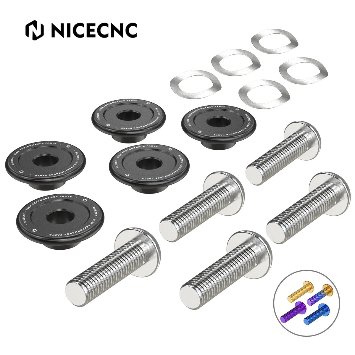 M8 Brake Rotor Disc Hardware Titanium Bolts Kit for Harley Road King (2009–2022)