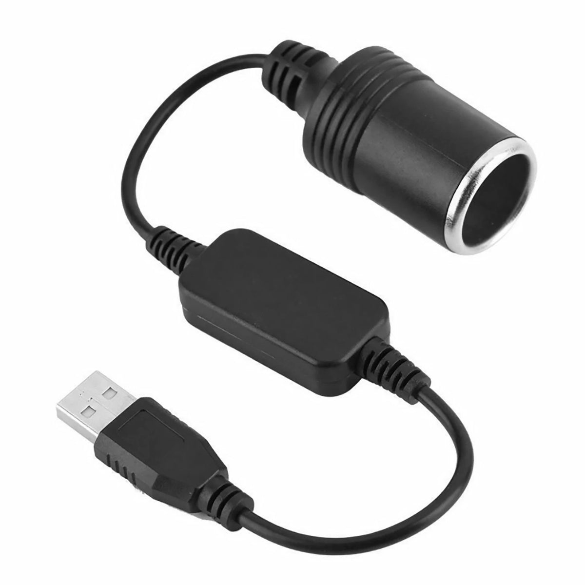 USB Car Voltage Conversion Line Socket Power Adapter Charger Cable Kit for