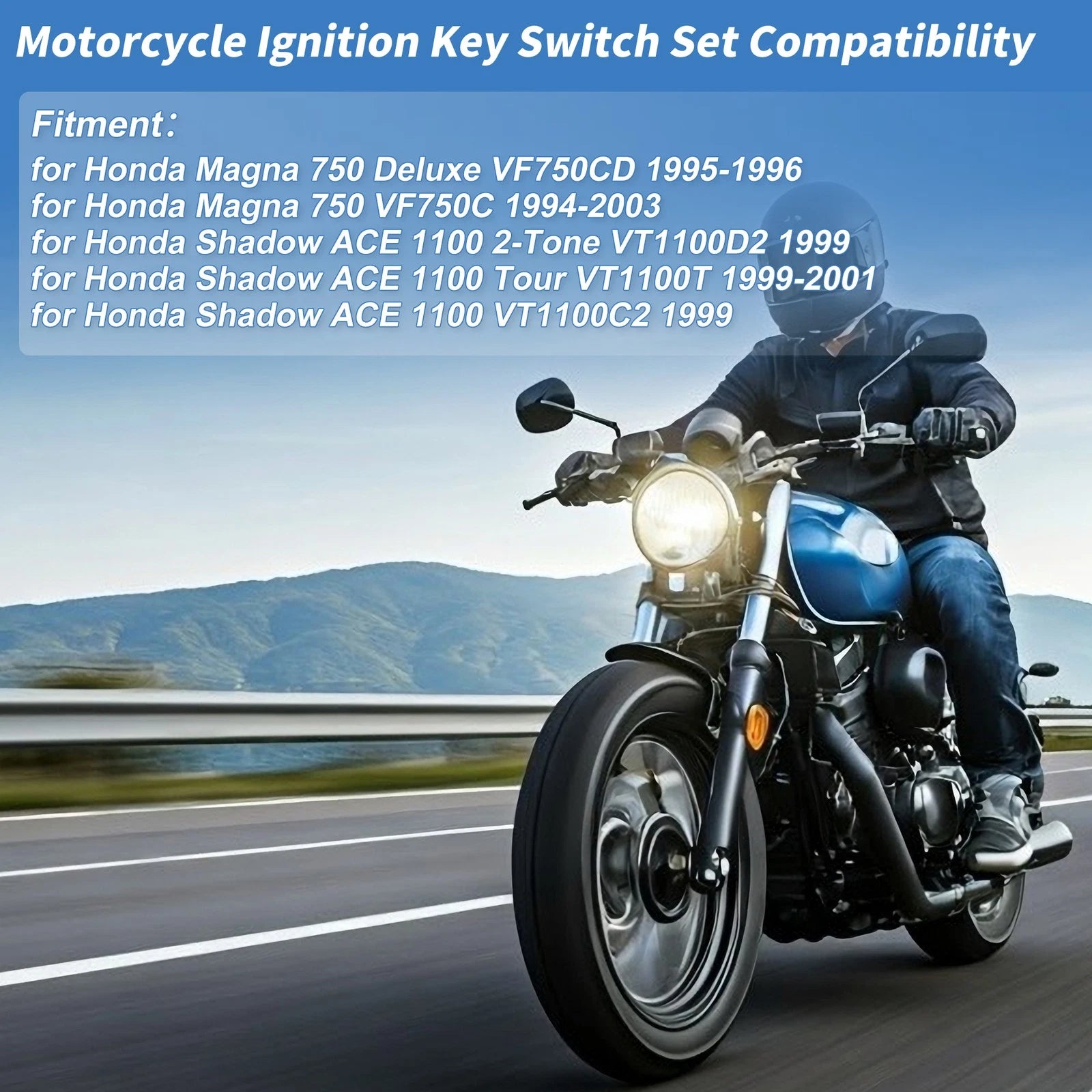 Ignition Key Switch Replacement for Honda Magna 750 Deluxe VF750CD (1995–1996)