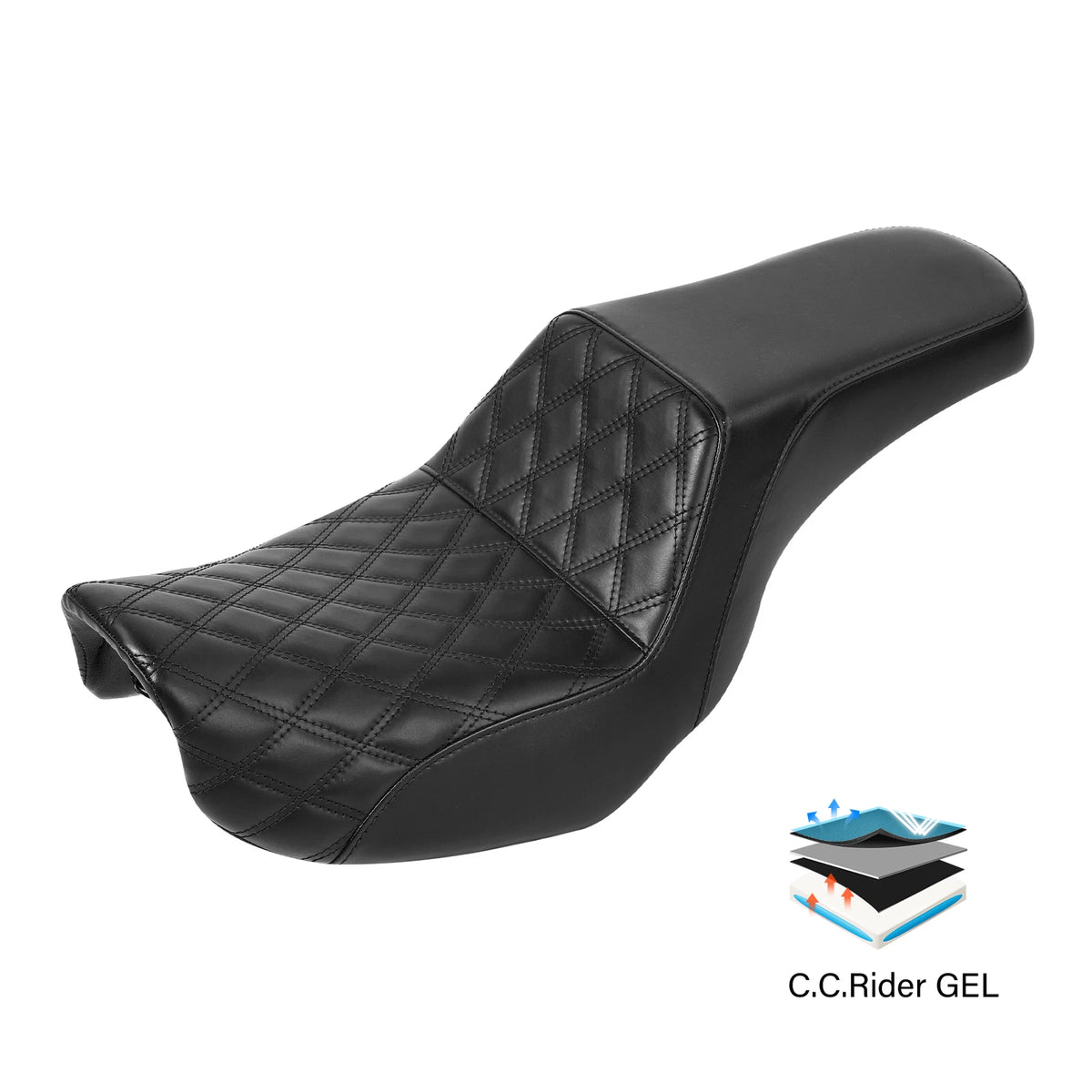 Driver Passenger Gel Seat for Harley Dyna Fat Bob Low Rider FXDL (2006–2017)