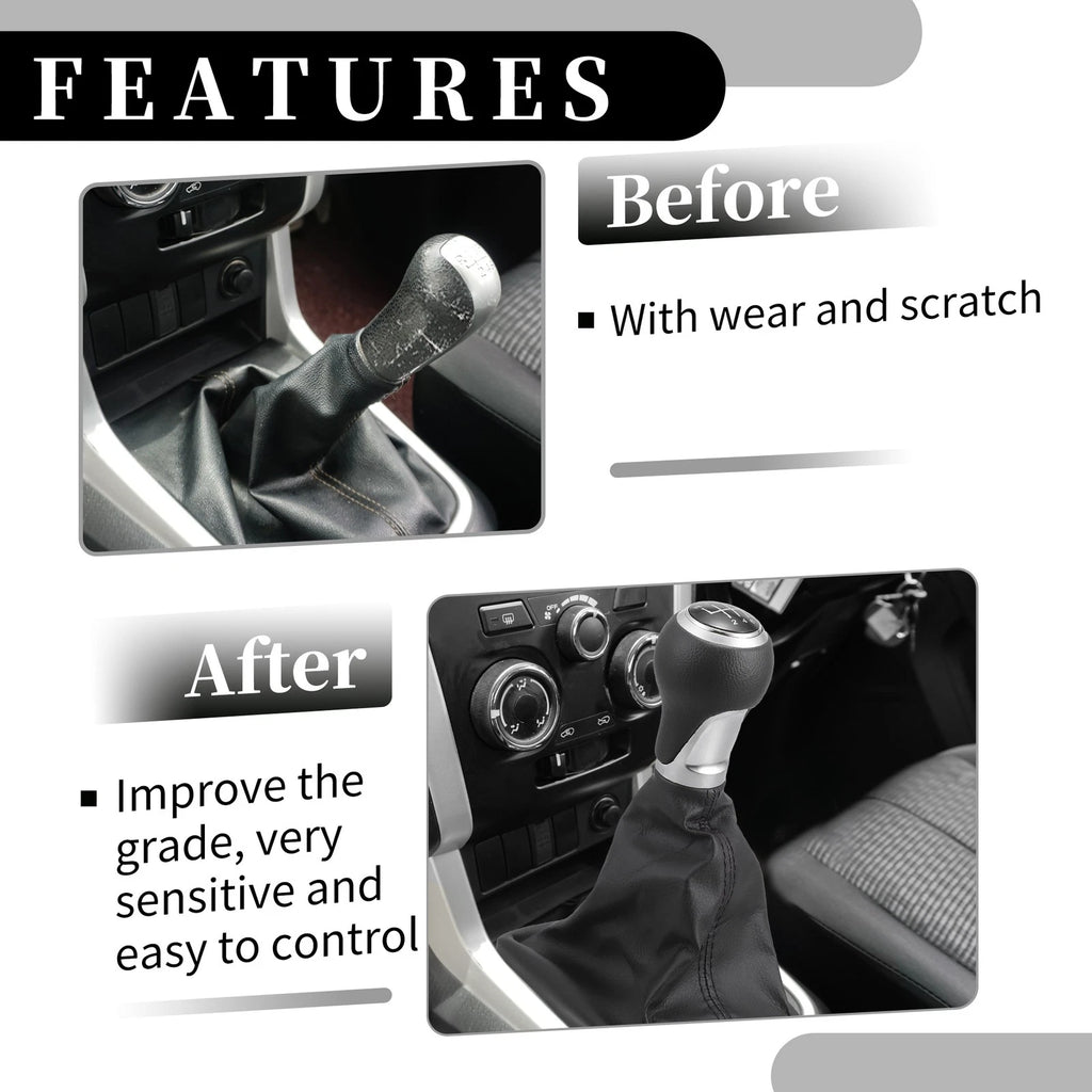 6 Speed Manual Shifter Knob with Cover Replacement for Audi A6 C6 (2004–2008)