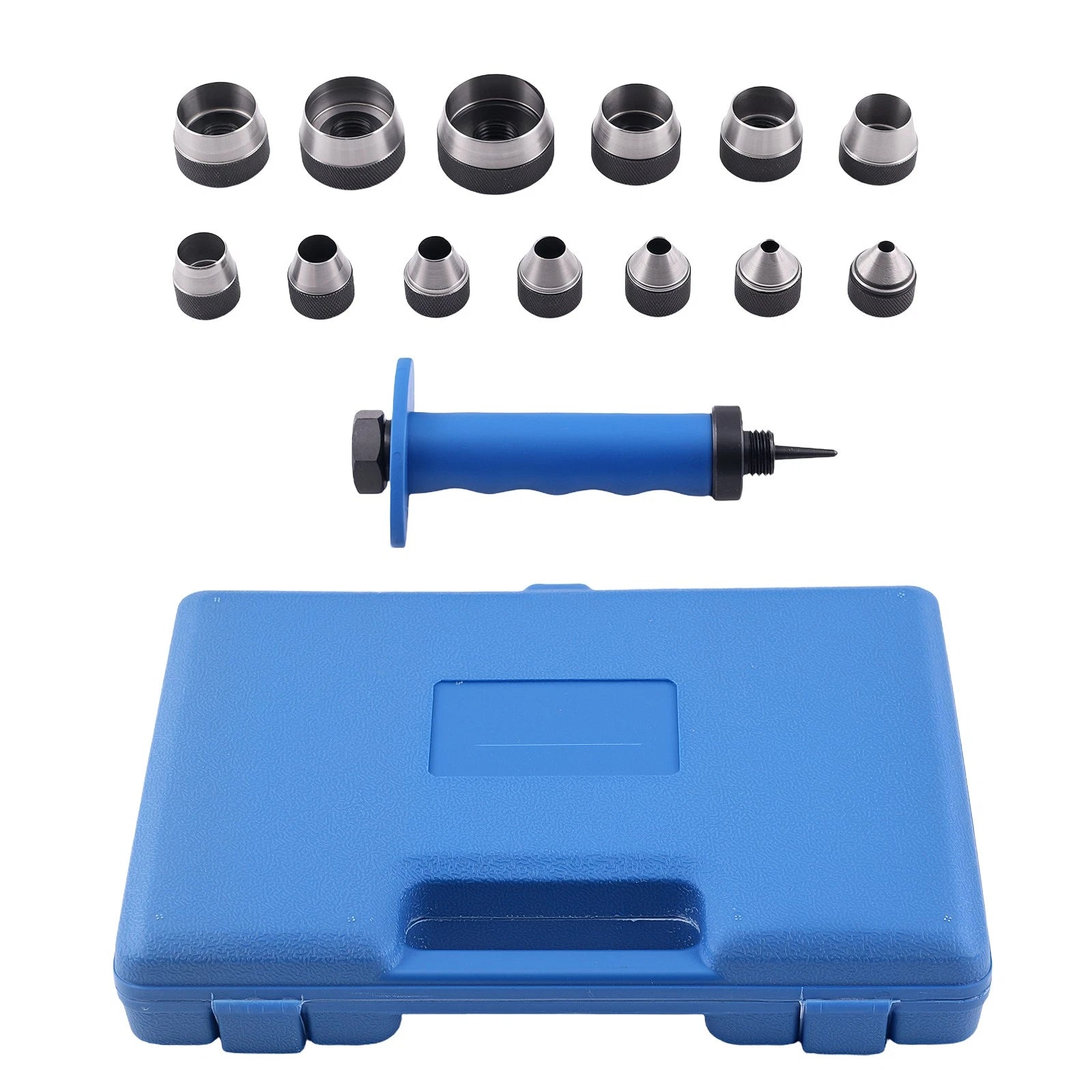 14pcs Hollow Punch Set for Leather (5-35mm) with Spring Handle Storage Case