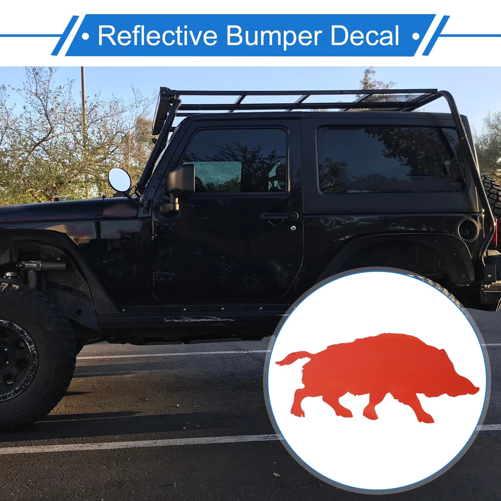 Reflective Bumper Decal for Wild Boar (Personalized)