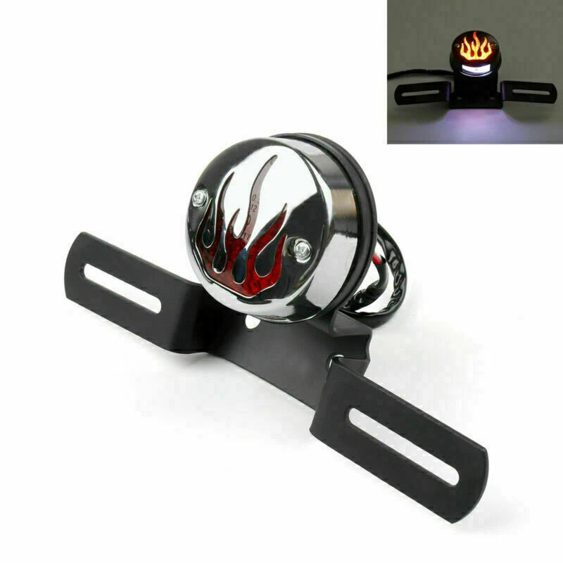 Flame Fire Rear Tail Light for Chopper Cafe Racer Bobber (T9)