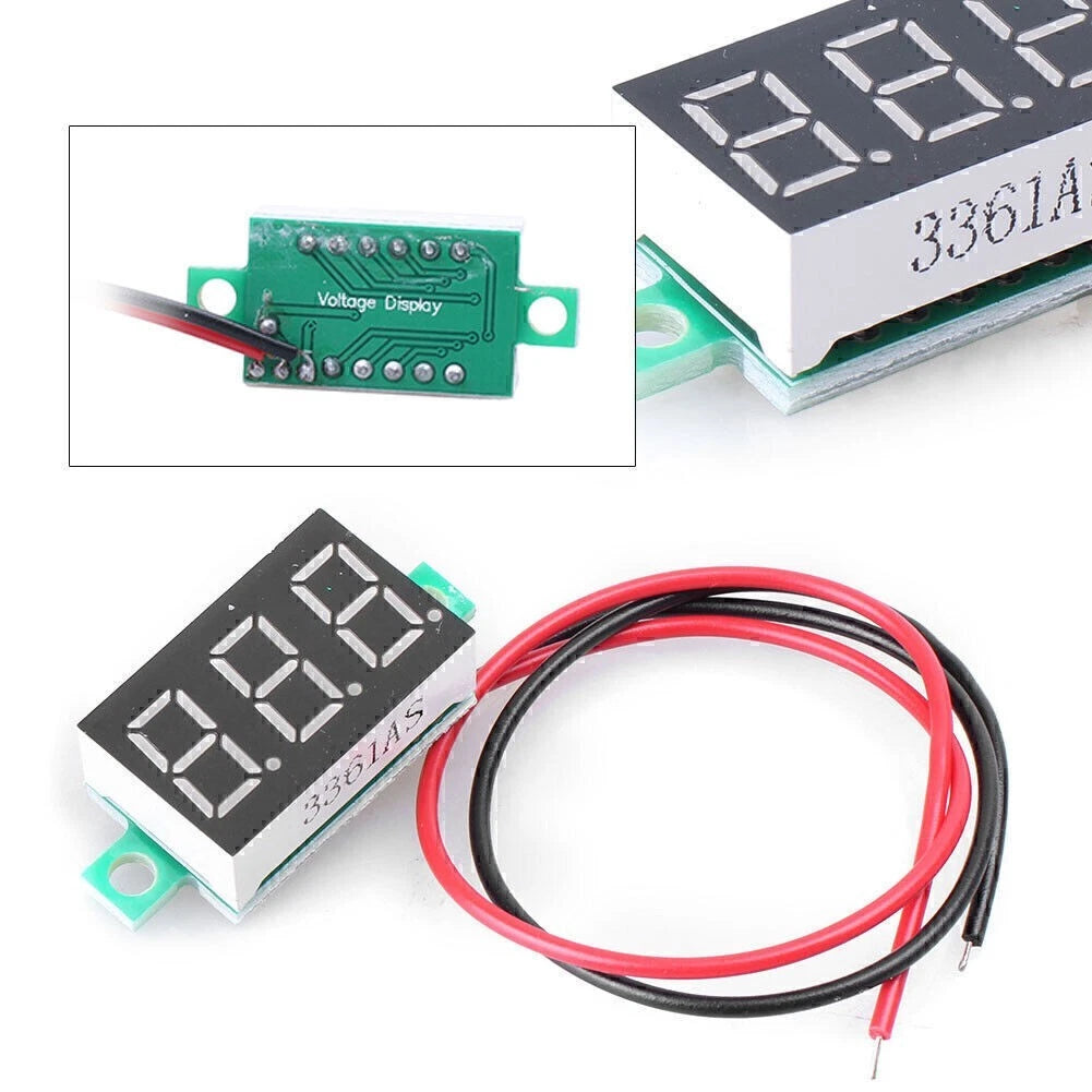 Red LED Voltage Meter 3-Digital 2 Wire for Universal (4.5-30V)