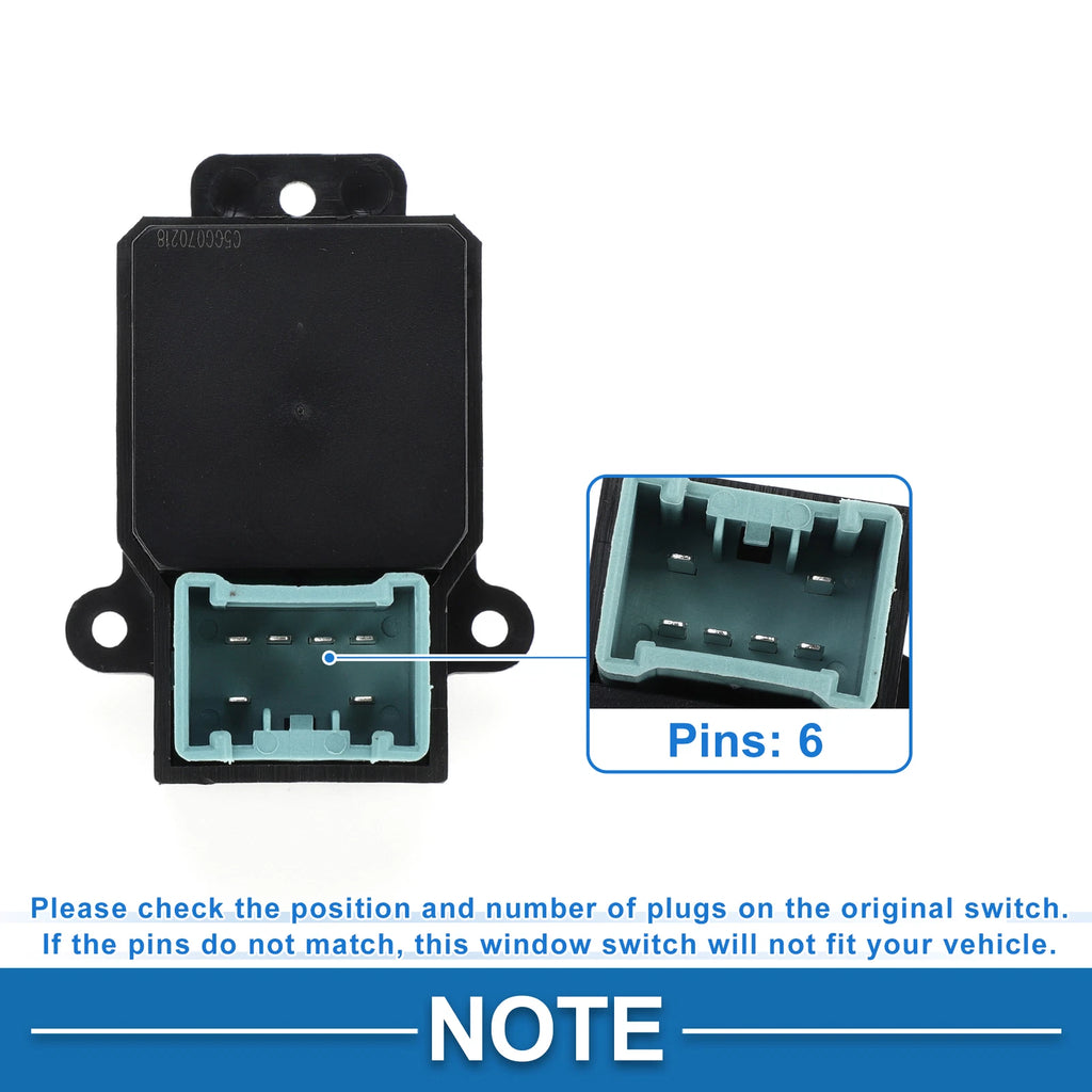 Rear Passenger Side Power Window Switch for Honda Ridgeline (2006–2014)